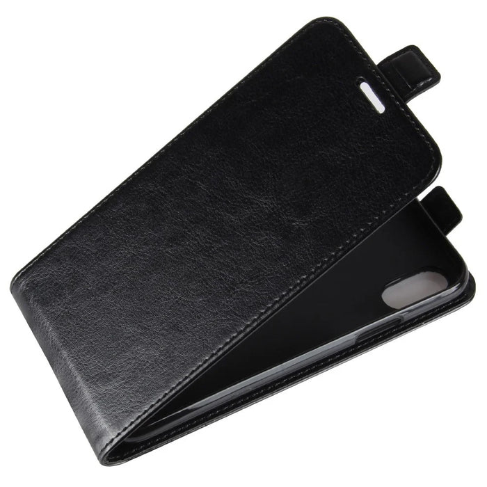 Crazy Horse Texture Vertical Flip Leather Cover for iPhone X/XS 5.8-inch - Black - 3