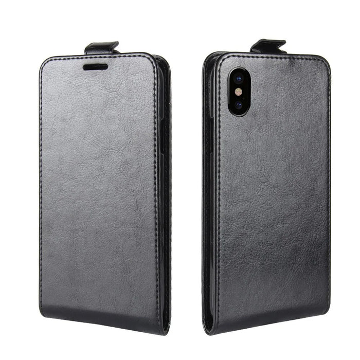 Crazy Horse Texture Vertical Flip Leather Cover for iPhone X/XS 5.8-inch - Black - 4