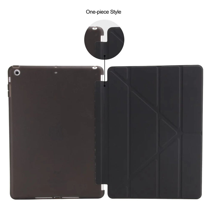 For iPad 9.7 (2018) / (2017) Smart Tablet Case PU Leather + TPU Origami Stand Cover - Black - 2
