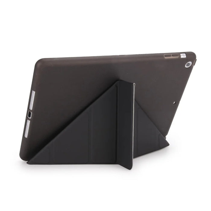 For iPad 9.7 (2018) / (2017) Smart Tablet Case PU Leather + TPU Origami Stand Cover - Black - 5