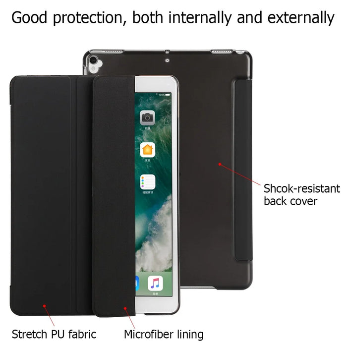 Tri-fold Stand Auto-wake/sleep Leather Protector Case for iPad Air 10.5 (2019) / Pro 10.5 (2017) - Black - 2
