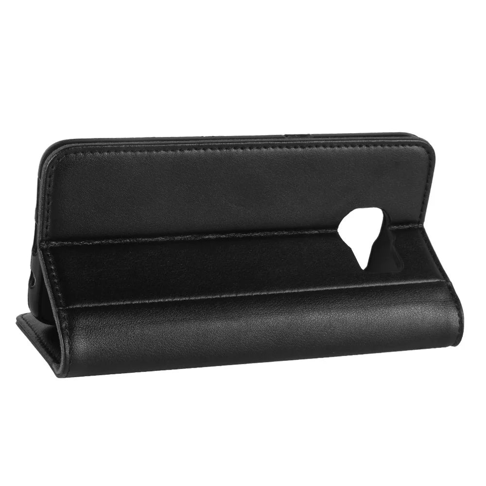 For Samsung Galaxy S7 SM-G930 Genuine Leather Wallet Stand  Protective Case Accessory - Black - 6