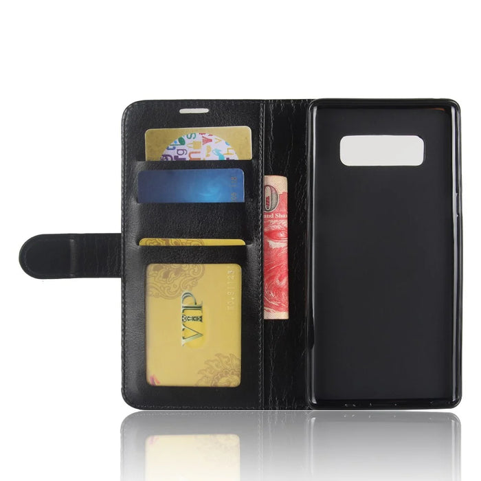 Crazy Horse Wallet Leather Stand Phone Case for Samsung Galaxy Note 8 - Black - 4