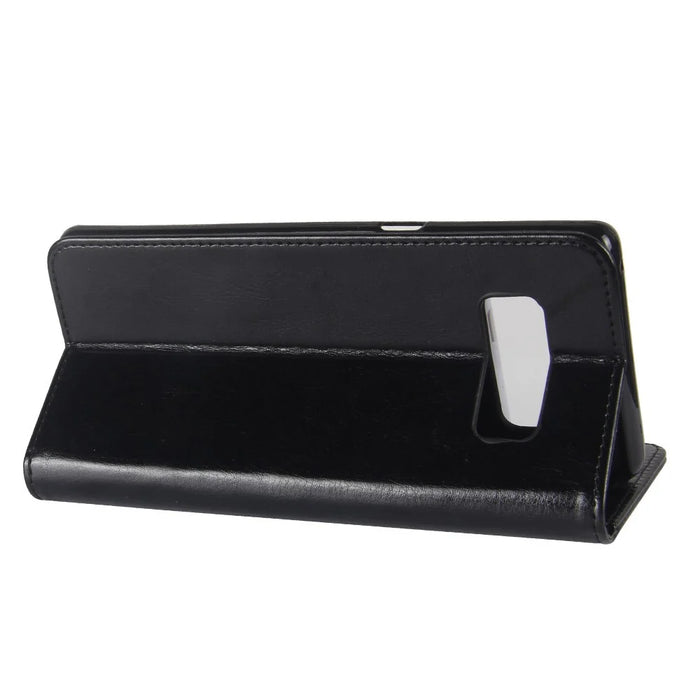 Crazy Horse Wallet Leather Stand Phone Case for Samsung Galaxy Note 8 - Black - 6