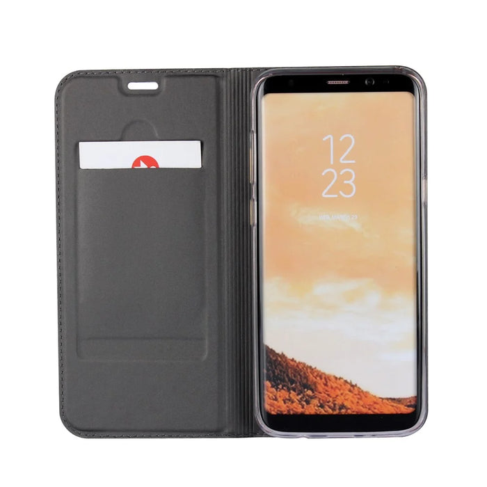 Magnetic Leather Card Holder Case for Samsung Galaxy S8 G950 - Black - 4