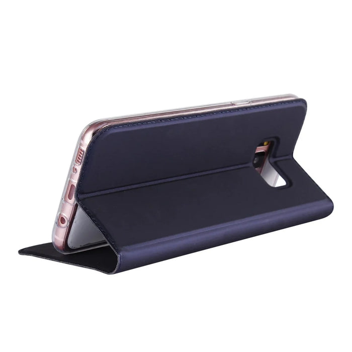 Magnetic Card Holder Stand Leather Mobile Case for Samsung Galaxy S8 Plus G955 - Dark Blue - 3