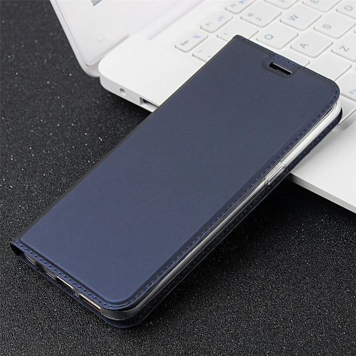 Magnetic Card Holder Stand Leather Mobile Case for Samsung Galaxy S8 Plus G955 - Dark Blue - 6