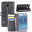 Genuine Split Leather Wallet Stand Mobile Cover for Samsung Galaxy J3 (2017) EU Version / J3 Pro (2017) - Black - 1