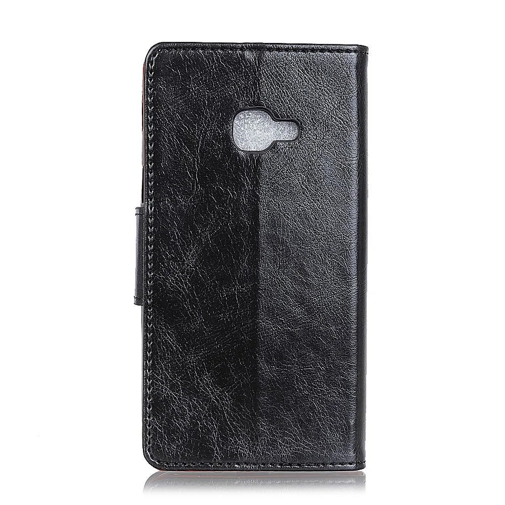 For Samsung Galaxy Xcover 4 Textured Split Leather Stand Phone Case Phone Cover - Black - 3
