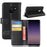 Genuine Leather Wallet Stand Phone Cover for Samsung Galaxy A8 (2018) Cell Phone Leather Shell - Black - 1