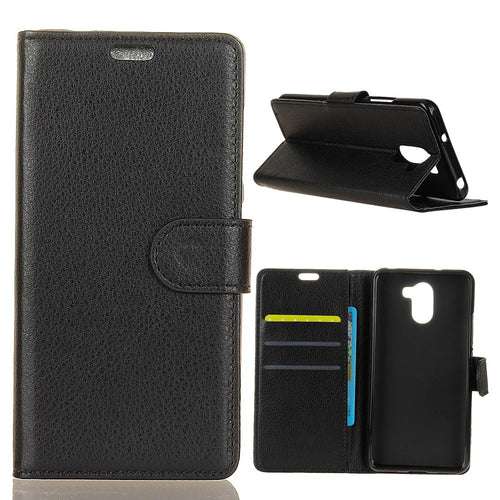 Litchi Texture Card Holder PU Leather Mobile Casing for Samsung Galaxy S9 Plus - Black - 1