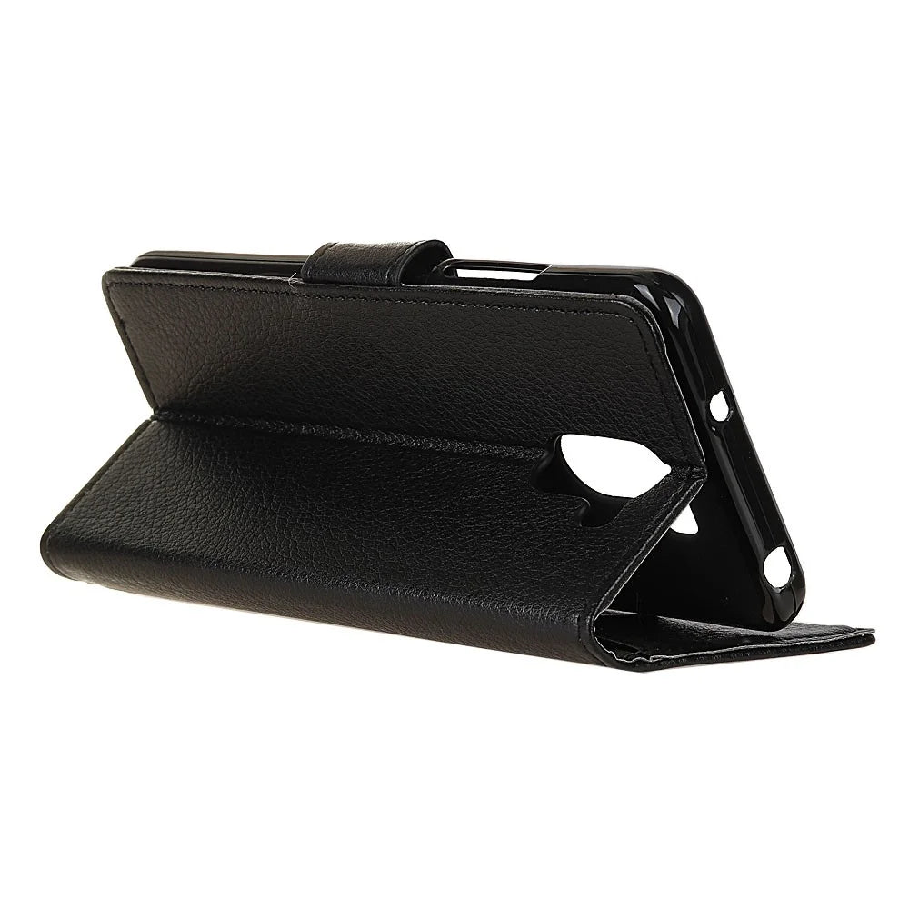 Litchi Texture Card Holder PU Leather Mobile Casing for Samsung Galaxy S9 Plus - Black - 4