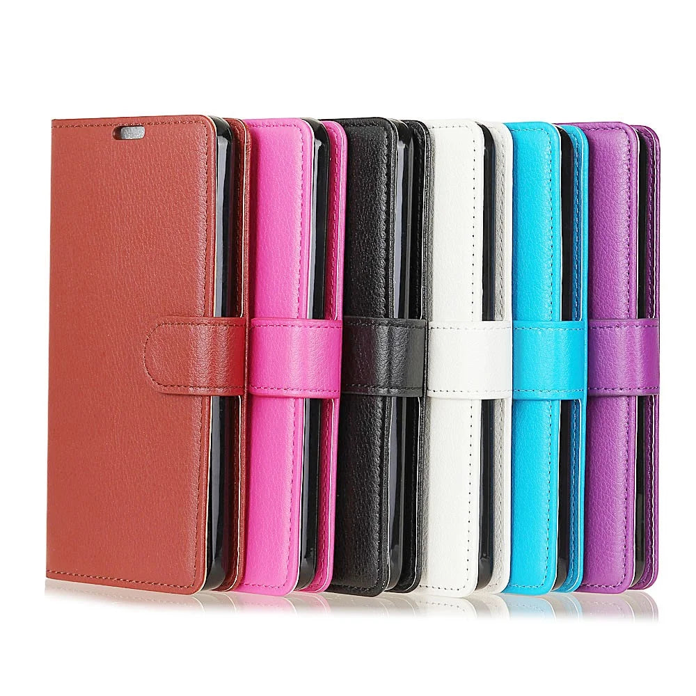 Phone Wallet Case for Samsung Galaxy S9 G960 PU Leather Phone Cover Drop-proof Flip Protector with Stand Litchi Texture - Black - 7