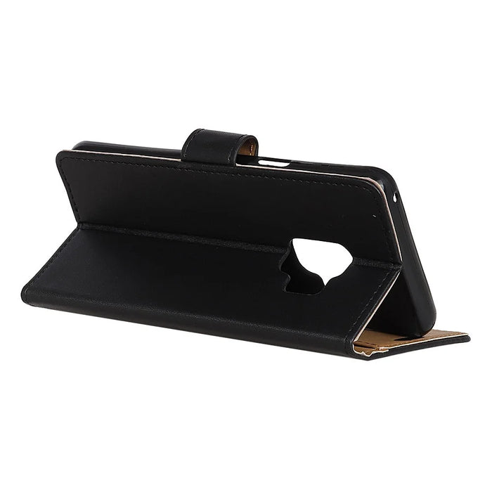 For Samsung Galaxy S9 G960 Folio Flip Stand Wallet Leather Case - Black - 4
