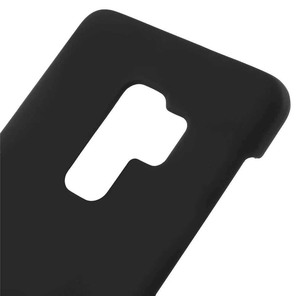 For Samsung Galaxy S9+ G965 Rubberized Hard Plastic Mobile Case - Black - 4