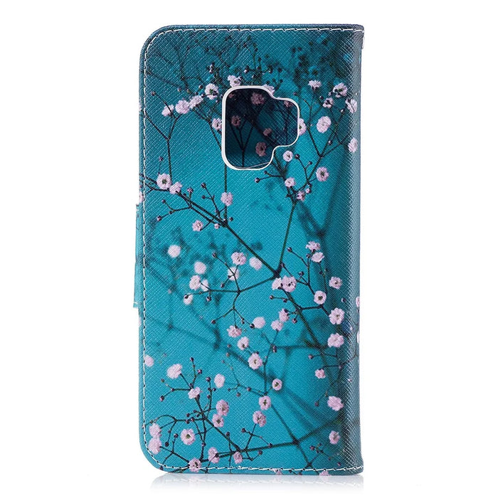 Pattern Printing Stand Wallet Leather Mobile Phone Case for Samsung Galaxy S9 - Wintersweet - 3