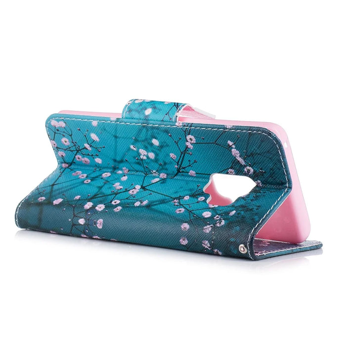 Pattern Printing Stand Wallet Leather Mobile Phone Case for Samsung Galaxy S9 - Wintersweet - 4