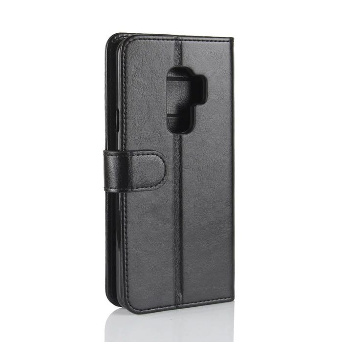 Crazy Horse Leather Wallet Case for Samsung Galaxy S9+ G965 - Black - 4