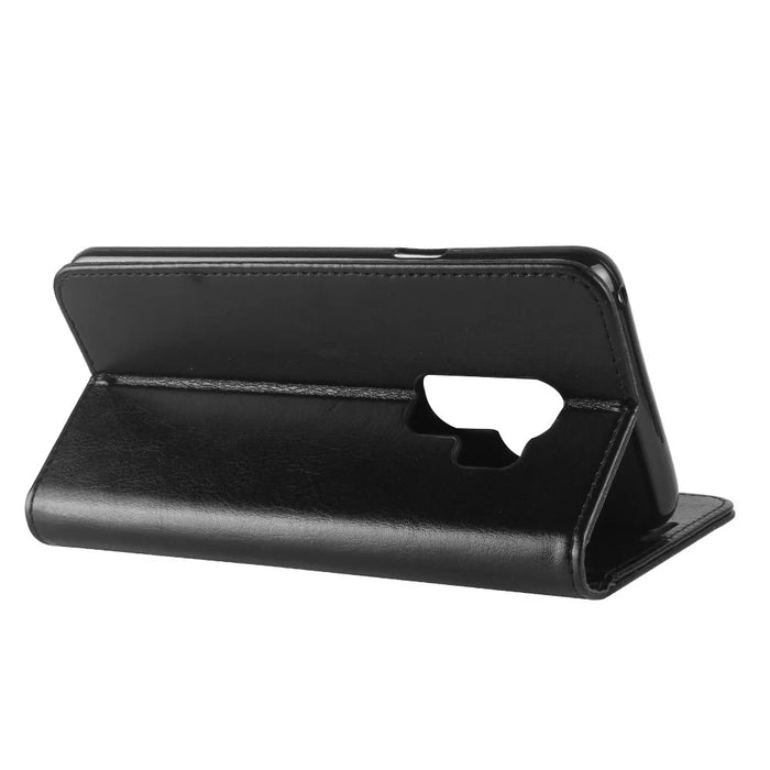 Crazy Horse Leather Wallet Case for Samsung Galaxy S9+ G965 - Black - 7