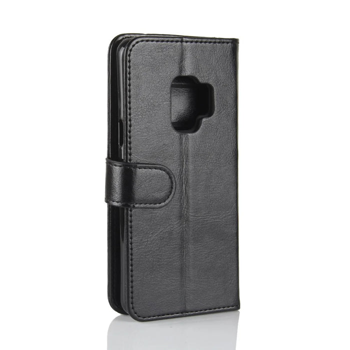 Crazy Horse Wallet Leather Stand Case for Samsung Galaxy S9 G960 - Black - 7