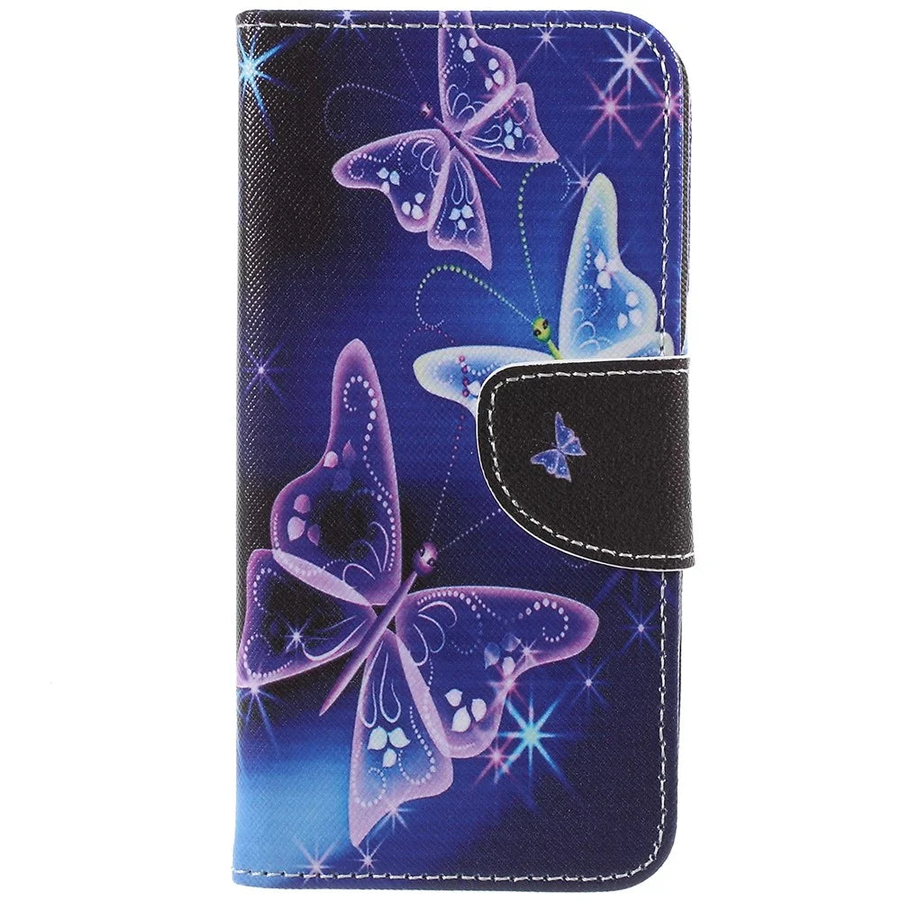 Pattern Printing Cross Texture Stand Wallet Leather Casing for Samsung Galaxy S9 G960 - Crystal Butterfly - 4