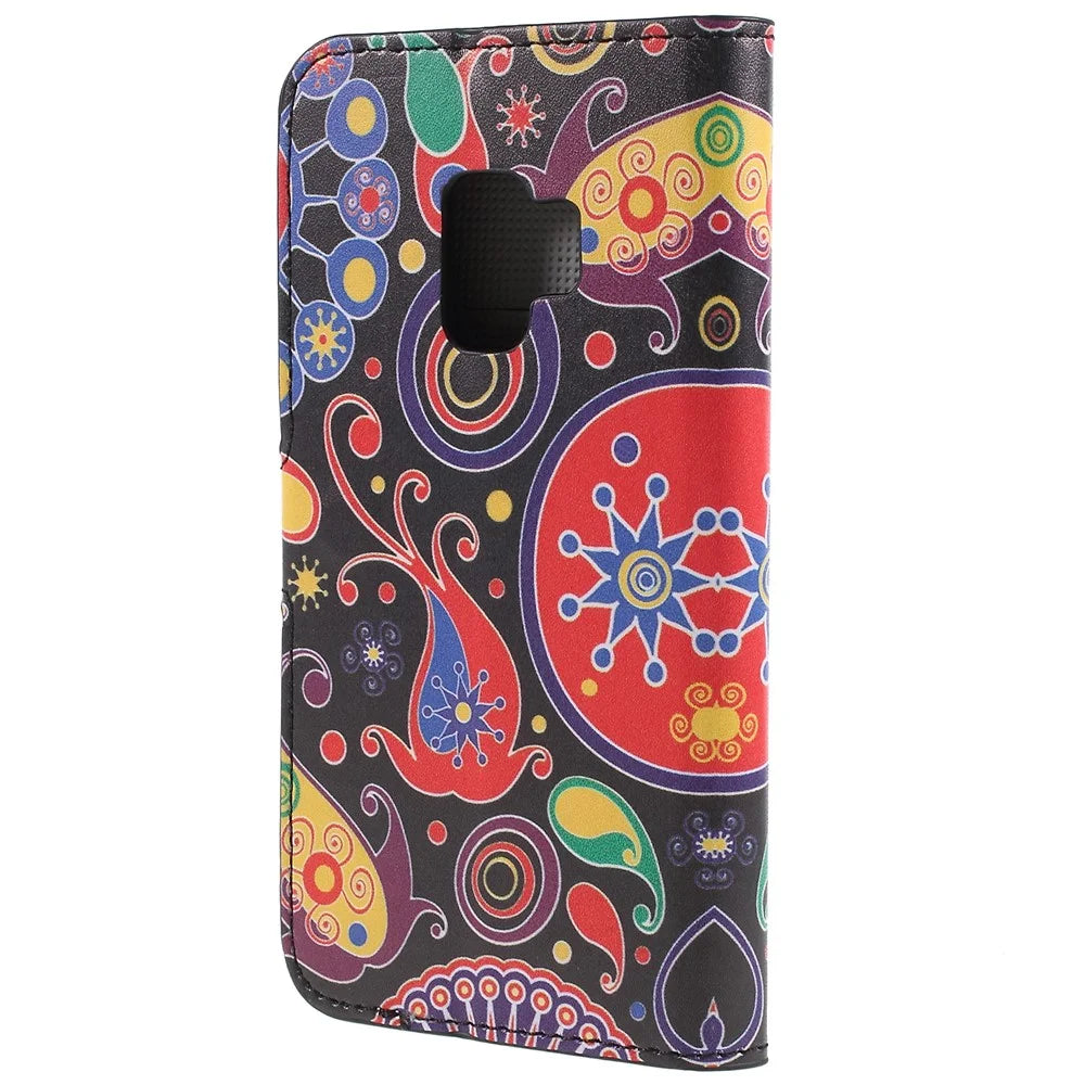 Pattern Printing PU Leather Magnetic Wallet Stand Protective Phone Case for Samsung Galaxy S9 - Abstract Pattern - 2