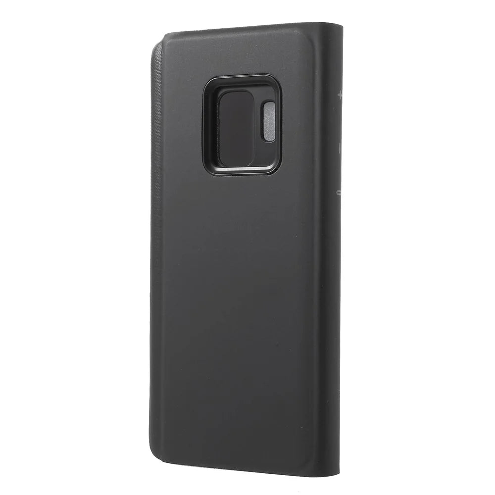 For Samsung Galaxy S9 Flip Leather Cover with Stand Full Body Protective Phone Case - Black - 2