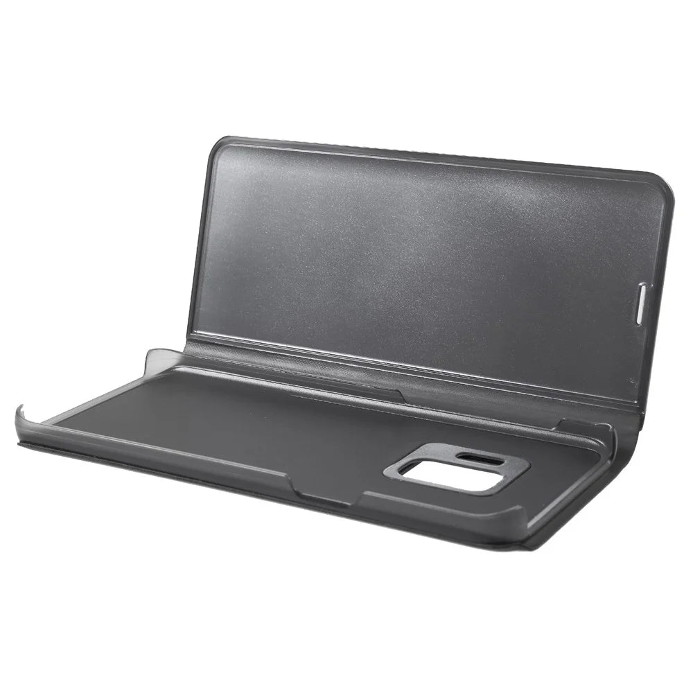 For Samsung Galaxy S9 Flip Leather Cover with Stand Full Body Protective Phone Case - Black - 5