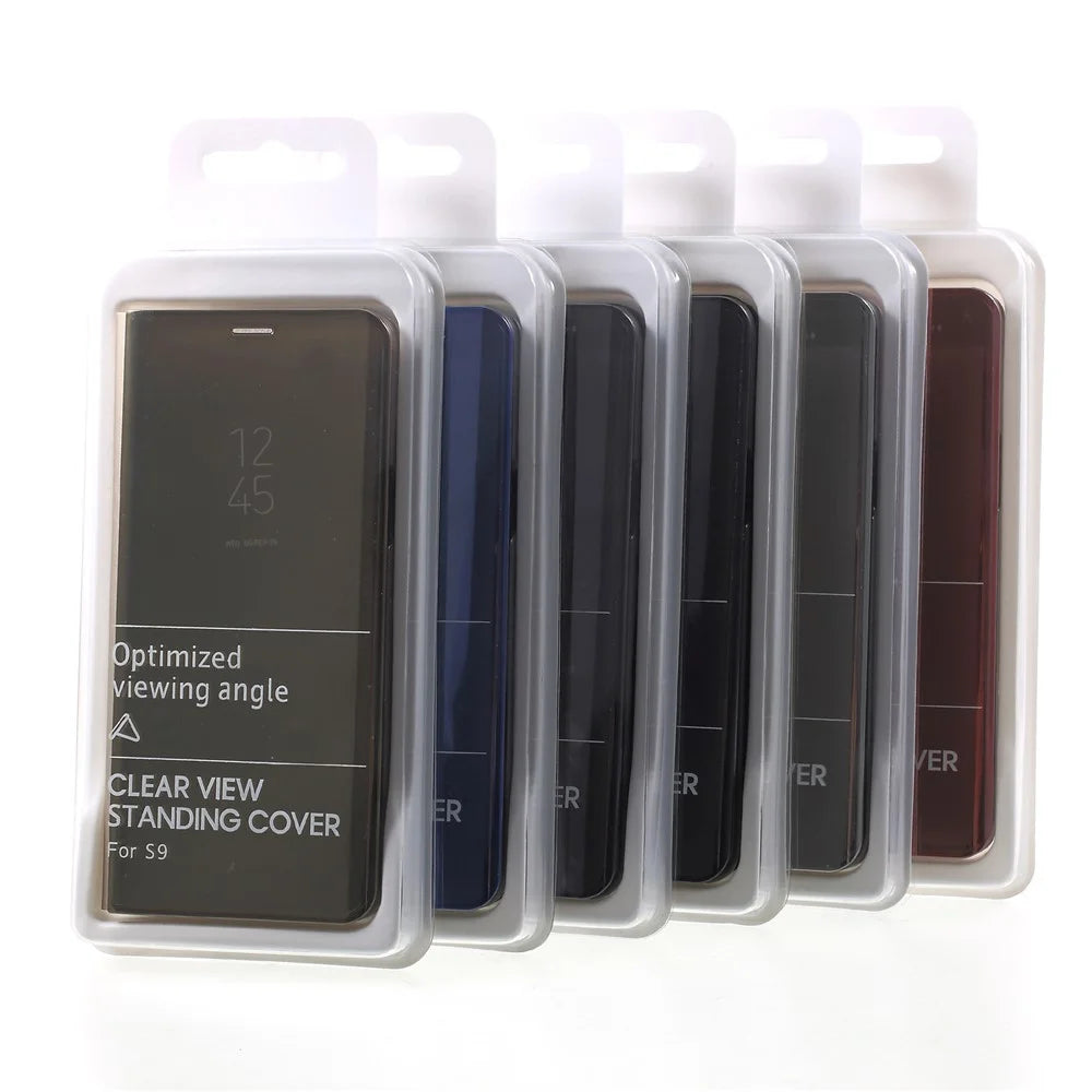 For Samsung Galaxy S9 Flip Leather Cover with Stand Full Body Protective Phone Case - Black - 6