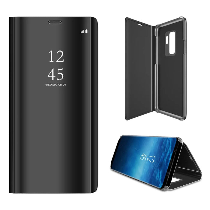 For Samsung Galaxy S9+ Flip Leather Cover with Stand Full Body Protective Phone Case - Black - 2