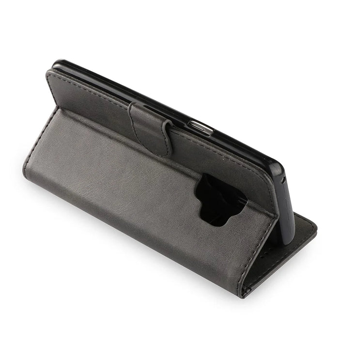 LC.IMEEKE TPU + PU Leather Case for Samsung Galaxy S9 SM-G960 with Wallet and Adjustable Stand Design - Black - 3