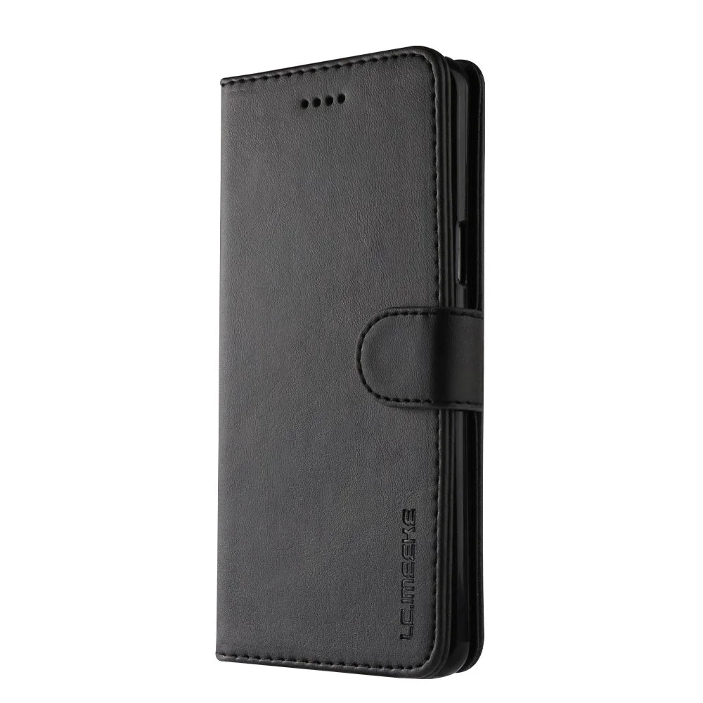 LC.IMEEKE TPU + PU Leather Case for Samsung Galaxy S9 SM-G960 with Wallet and Adjustable Stand Design - Black - 7