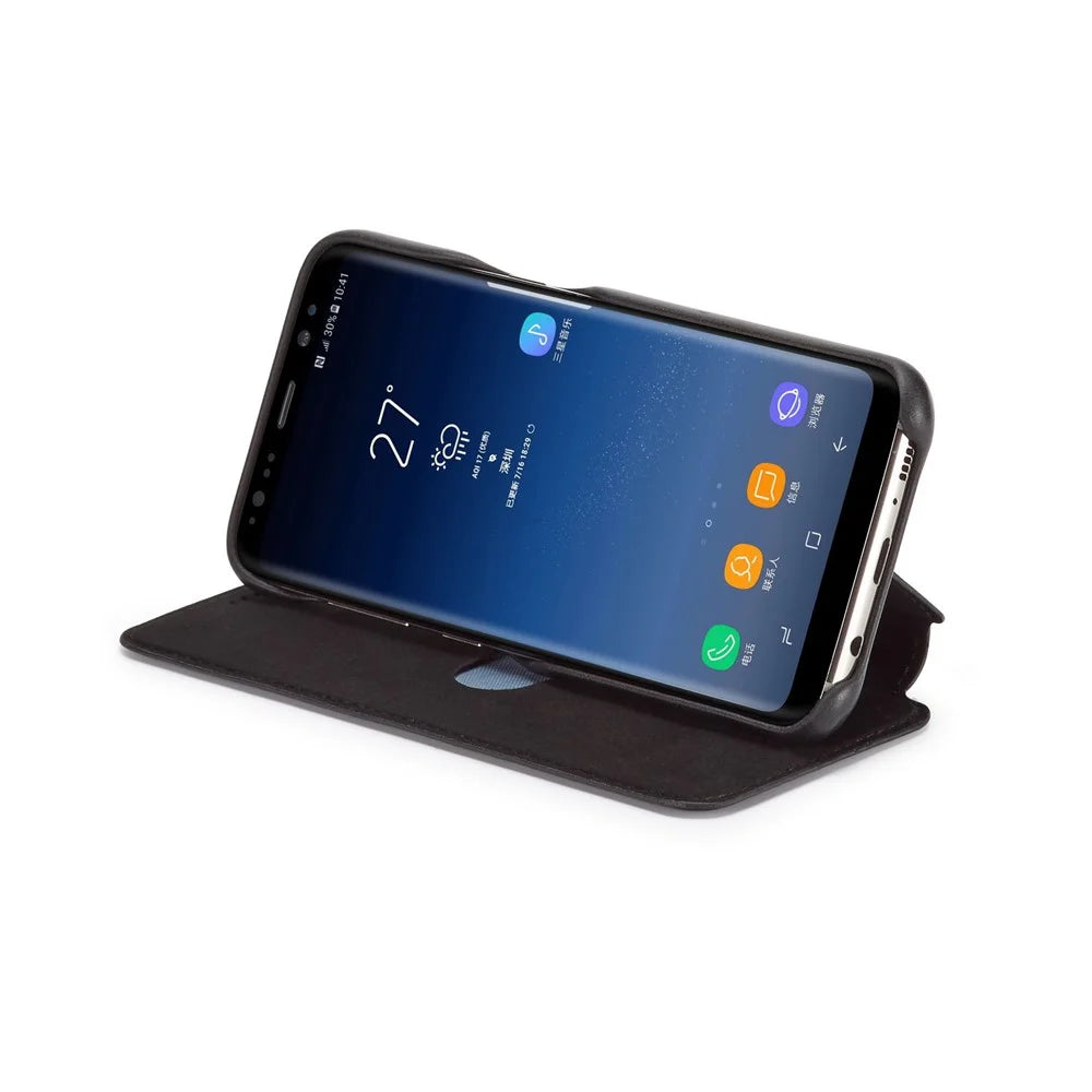 LC.IMEEKE Retro Style Leather Card Holder Case Phone Shell for Samsung Galaxy S8 SM-G950 - Black - 7