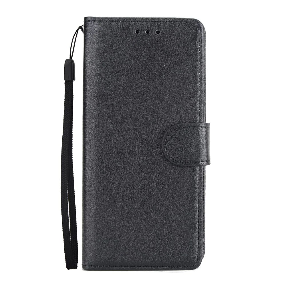 PU Leather Wallet Stand Phone Case for Samsung Galaxy S9 SM-G960 - Black - 2