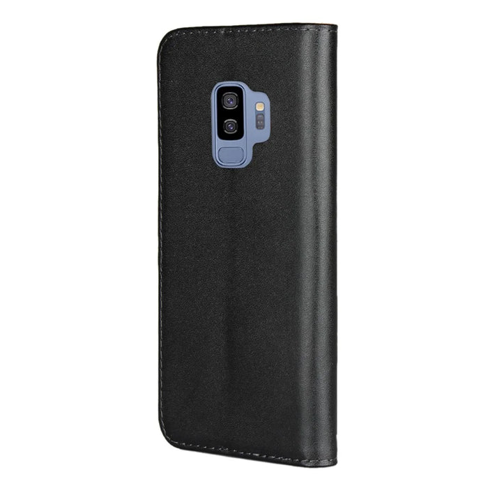 Premium Split Leather Phone Cover Case for Samsung Galaxy S9 G960 with Wallet Stand Functions - Black - 3