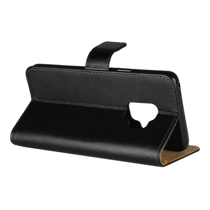 Premium Split Leather Phone Cover Case for Samsung Galaxy S9 G960 with Wallet Stand Functions - Black - 5