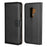 Split Leather Wallet Stand Mobile Phone Case for Samsung Galaxy S9 Plus SM-G965 - Black - 1