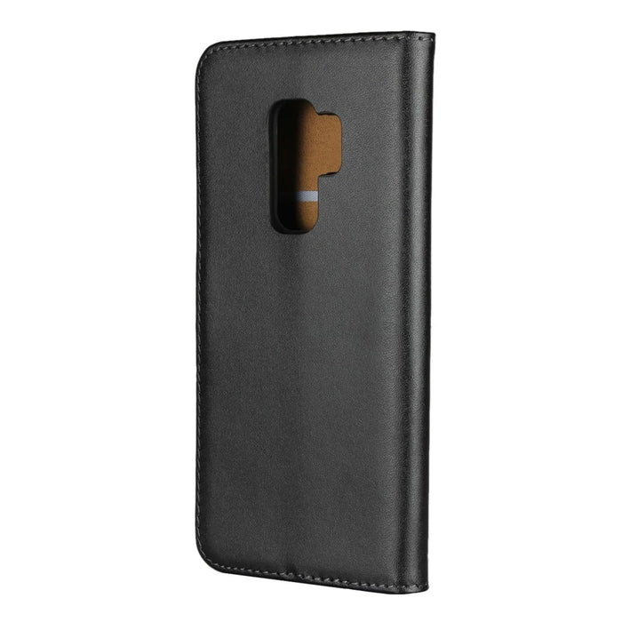 Split Leather Wallet Stand Mobile Phone Case for Samsung Galaxy S9 Plus SM-G965 - Black - 3
