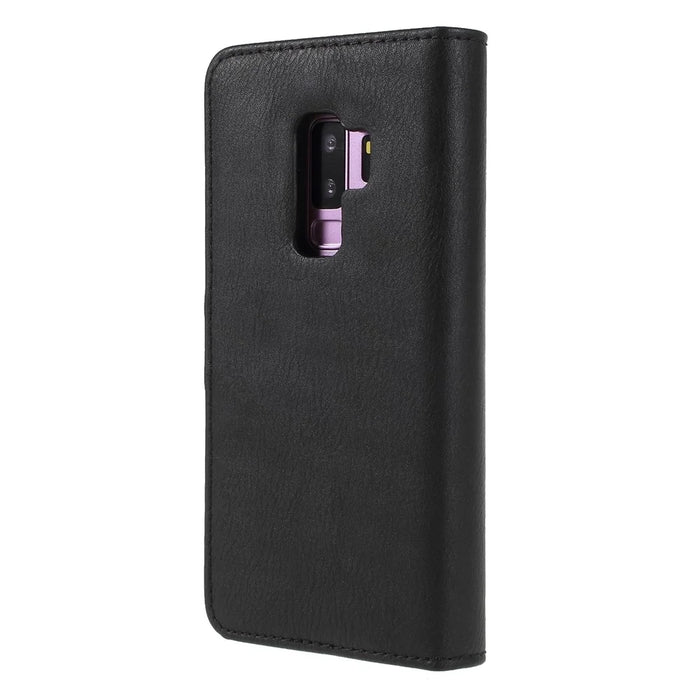 DG.MING For Samsung Galaxy S9+ SM-G965 Protective Phone Case Detachable 2-in-1 Split Leather Flip Cover with Wallet - Black - 2