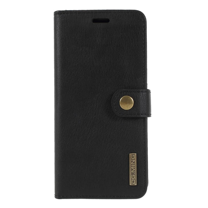 DG.MING For Samsung Galaxy S9+ SM-G965 Protective Phone Case Detachable 2-in-1 Split Leather Flip Cover with Wallet - Black - 3