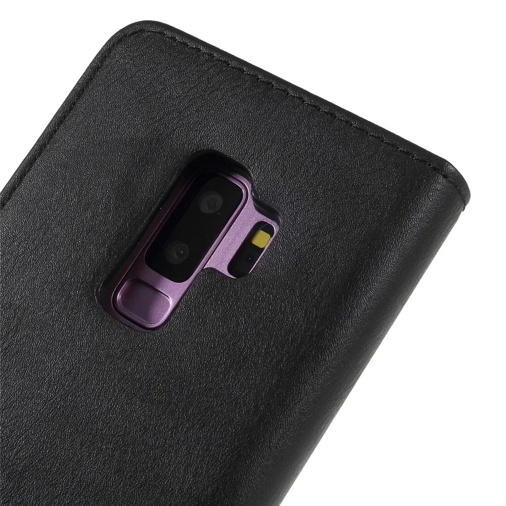 DG.MING For Samsung Galaxy S9+ SM-G965 Protective Phone Case Detachable 2-in-1 Split Leather Flip Cover with Wallet - Black - 5