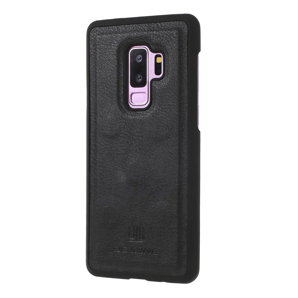 DG.MING For Samsung Galaxy S9+ SM-G965 Protective Phone Case Detachable 2-in-1 Split Leather Flip Cover with Wallet - Black - 7