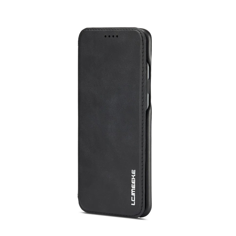 LC.IMEEKE for Samsung Galaxy S9+ G965 Vintage Style Leather Card Holder Protection Phone Case with Stand - Black - 4