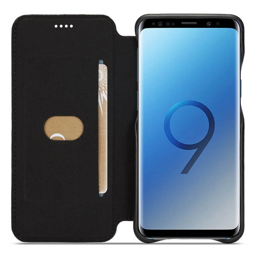 LC.IMEEKE for Samsung Galaxy S9 G960 Retro Style Leather Card Holder Stand Mobile Phone Cover Shell - Black - 2