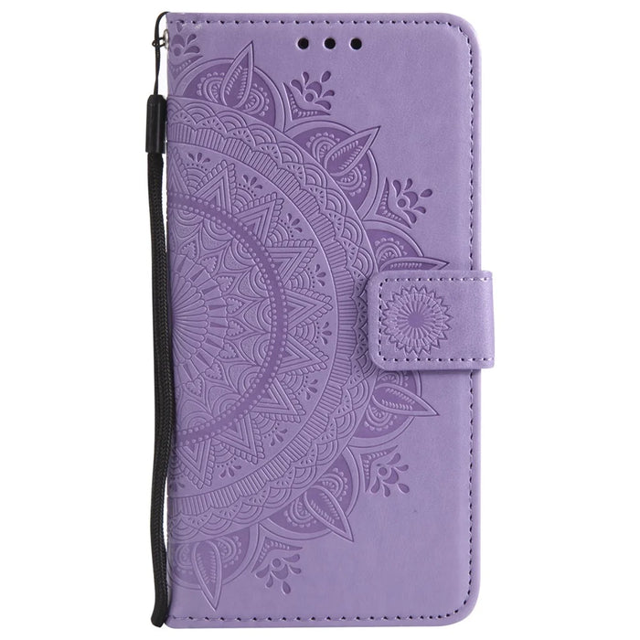Imprint Butterfly Flower Wallet Leather Stand Case for Samsung Galaxy S9+ SM-G965 - Purple - 2