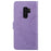 Imprint Butterfly Flower Wallet Leather Stand Case for Samsung Galaxy S9+ SM-G965 - Purple - 3