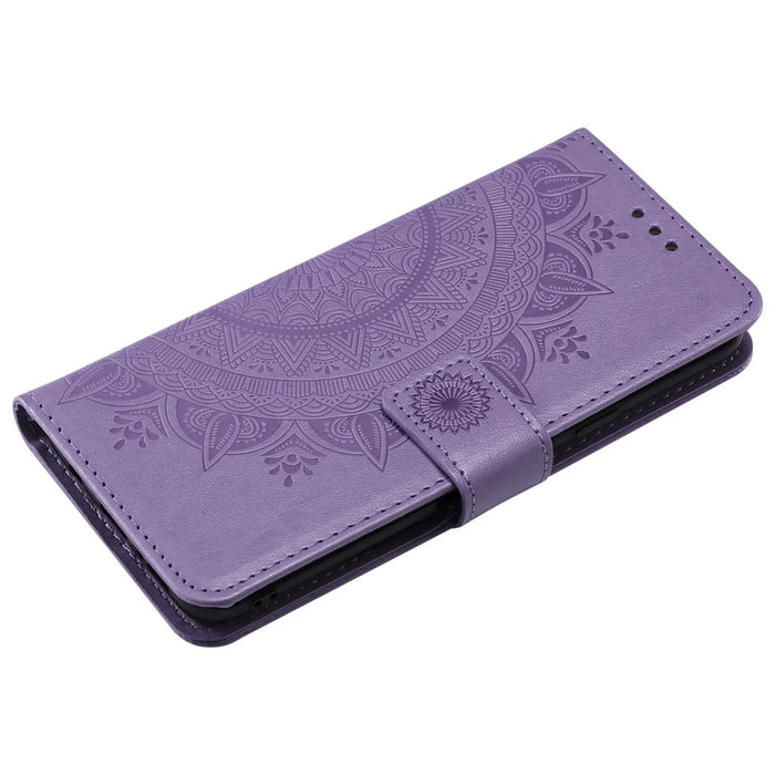 Imprint Butterfly Flower Wallet Leather Stand Case for Samsung Galaxy S9+ SM-G965 - Purple - 5