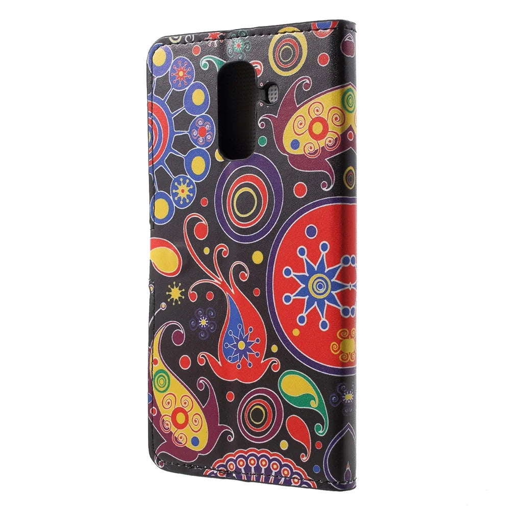 Pattern Printing PU Leather Magnetic Wallet Stand Case for Samsung Galaxy A6 (2018) - Abstract Pattern - 2
