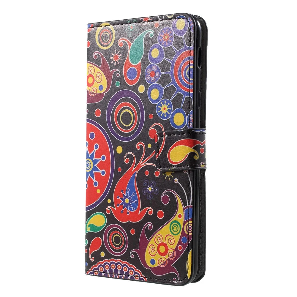 Pattern Printing PU Leather Magnetic Wallet Stand Case for Samsung Galaxy A6 (2018) - Abstract Pattern - 3