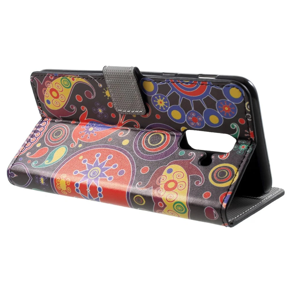 Pattern Printing PU Leather Magnetic Wallet Stand Case for Samsung Galaxy A6 (2018) - Abstract Pattern - 4